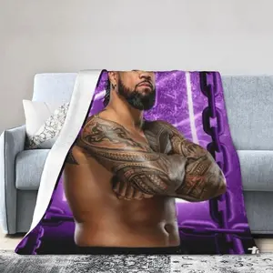 Warm and Cozy Flannel Blanket,The Wrestler Usos Blanket Warm Cozy Air Conditioning Blanket Ultra-Soft Wrestling Photo Collage Throw Blanket for Nap Couch Bed Living Room Bedroom Car Wrestling Fans Gift