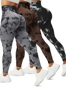 Women's High-Waisted Seamless Yoga Pants, Tie-Dye Sports Leggings, Elastic Hip-Lifting Gym Wear, Shaping Leggings, Workout Leggings, Comfortable Fashion for All Seasons