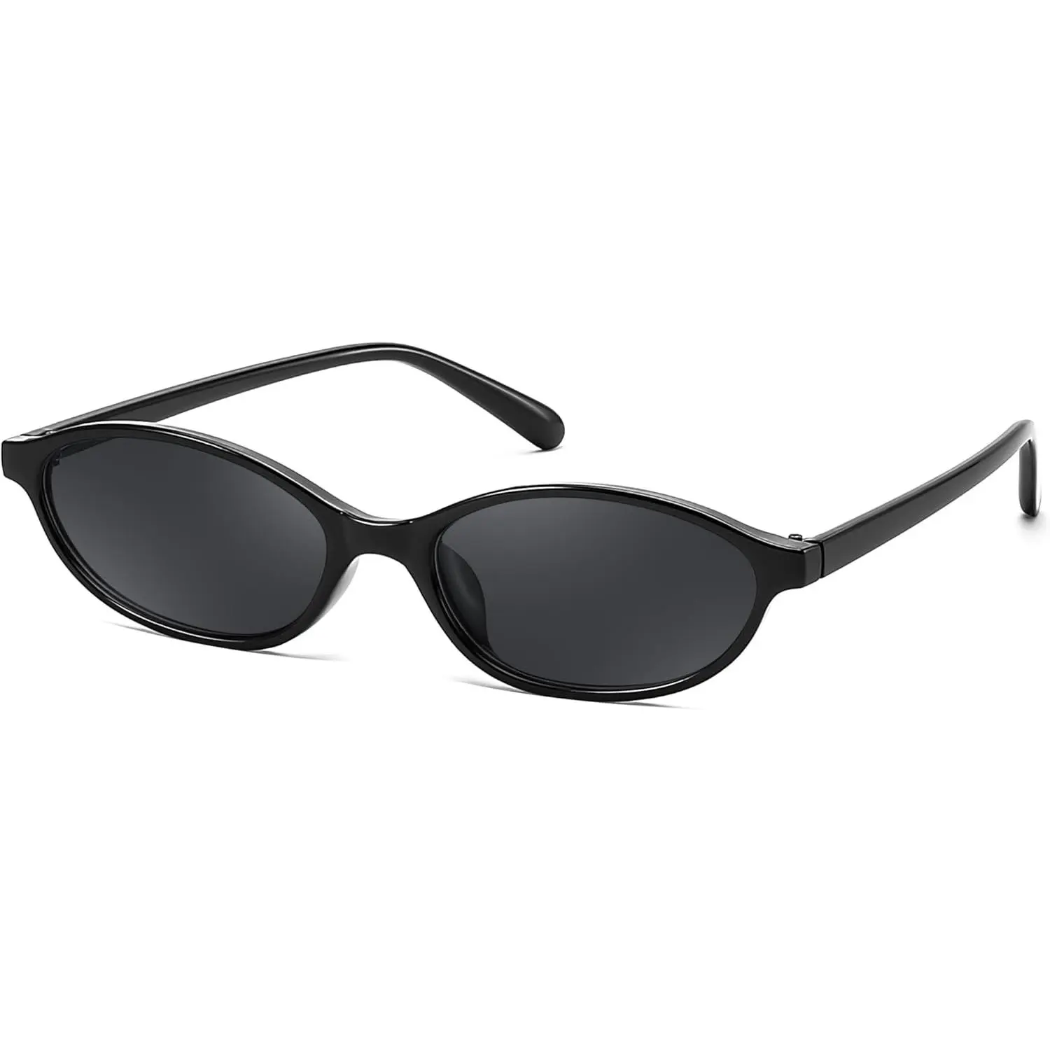 FEISEDY Retro Oval Cat Eye Sunglasses for Women 90s Narrow Lightweight Shades Y2k Trendy Sunnies B0257