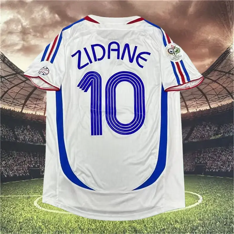 2006 France Away No.10 Zidane Short sleeve Soccer jersey