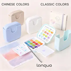 New Mini Square Box Solid Watercolor Paint Set, Portable Travel Design Art Palette, Watercolor Painting Supplies, Crafts Art Supplies, Coloring Supplies, Ideal for Christmas Cards and Holiday Illustrations