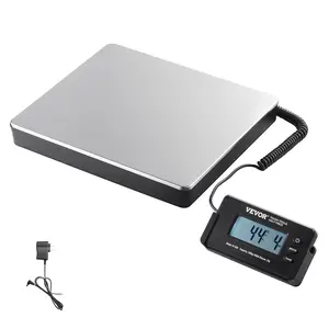 VEVOR Digital Shipping Scale, 440 lbs x 1.7 oz. Heavy Duty Postal Scale with Timer, Tare Function, HD LCD Screen Portable Package Scale for Luggage, Home, Post Office, AC/DC Powered, FCC Listed
