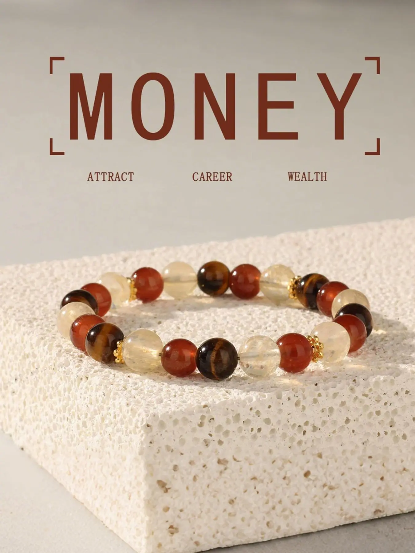 Boho Style Tiger's Eye & Red Agate Beaded Bracelet, Unique Crystals, Elastic Cord Bracelet, Daily Spiritual Jewelry, Unisex Gift, Self-healing Jewelry, Wealth & Energy Bracelet, Crystal Bracelets