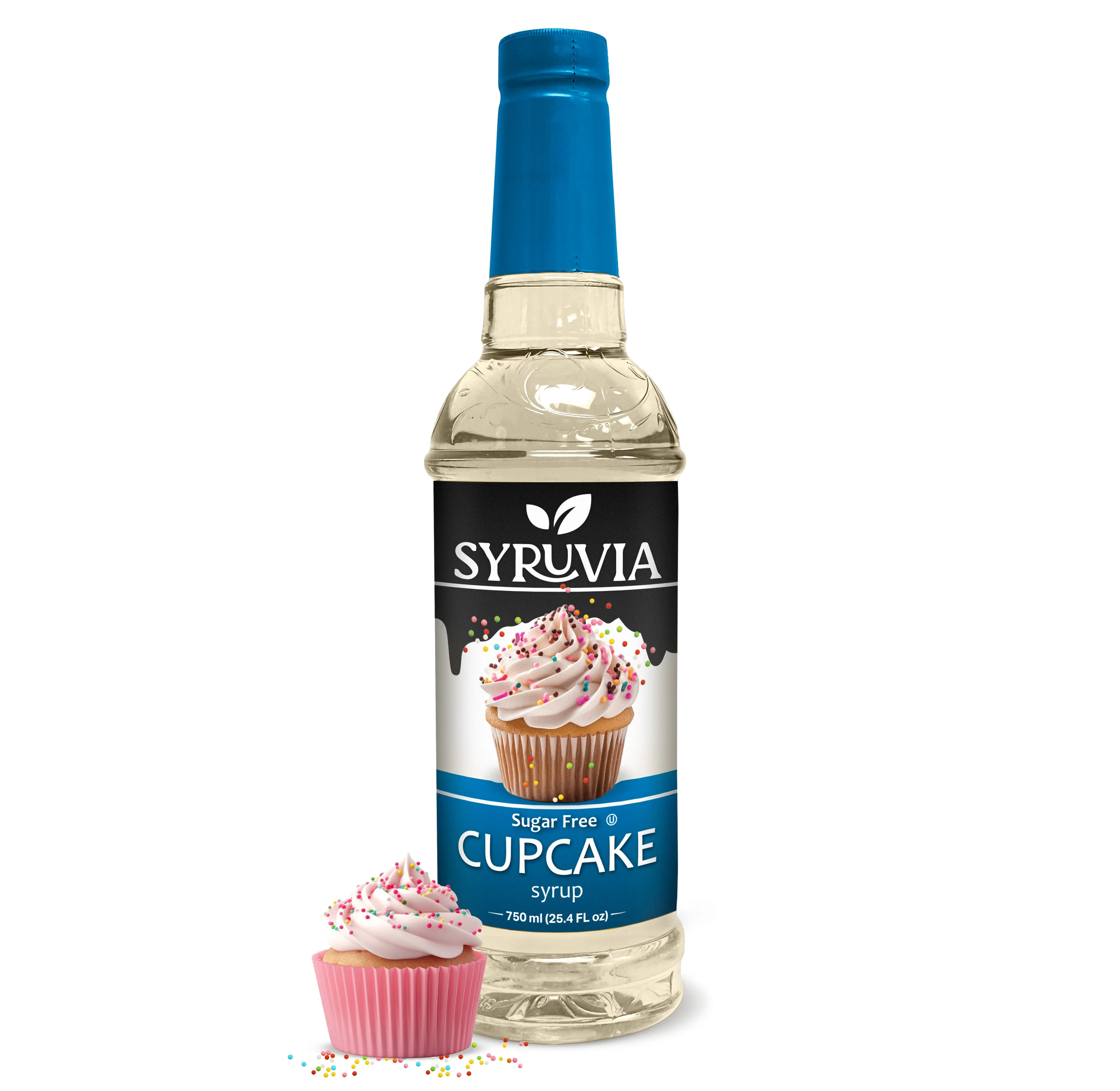 Syruvia Sugar-Free Vanilla Flavored Syrups - 25.4 fl oz Premium Natural Sweet Beverage Syrup, 0 Calories, Kosher, Gluten-Free, Ideal for Drinks & Desserts