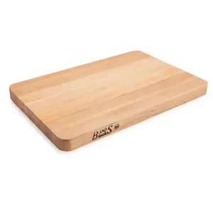 John Boos Chop N Slice Large Maple Wood End Grain Cutting Board, 18"x12"x1.25"