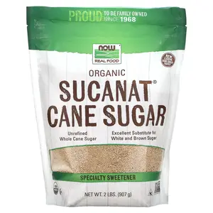 NOW Foods Real Food, Organic Sucanat Cane Sugar, 2 lbs (907 g)