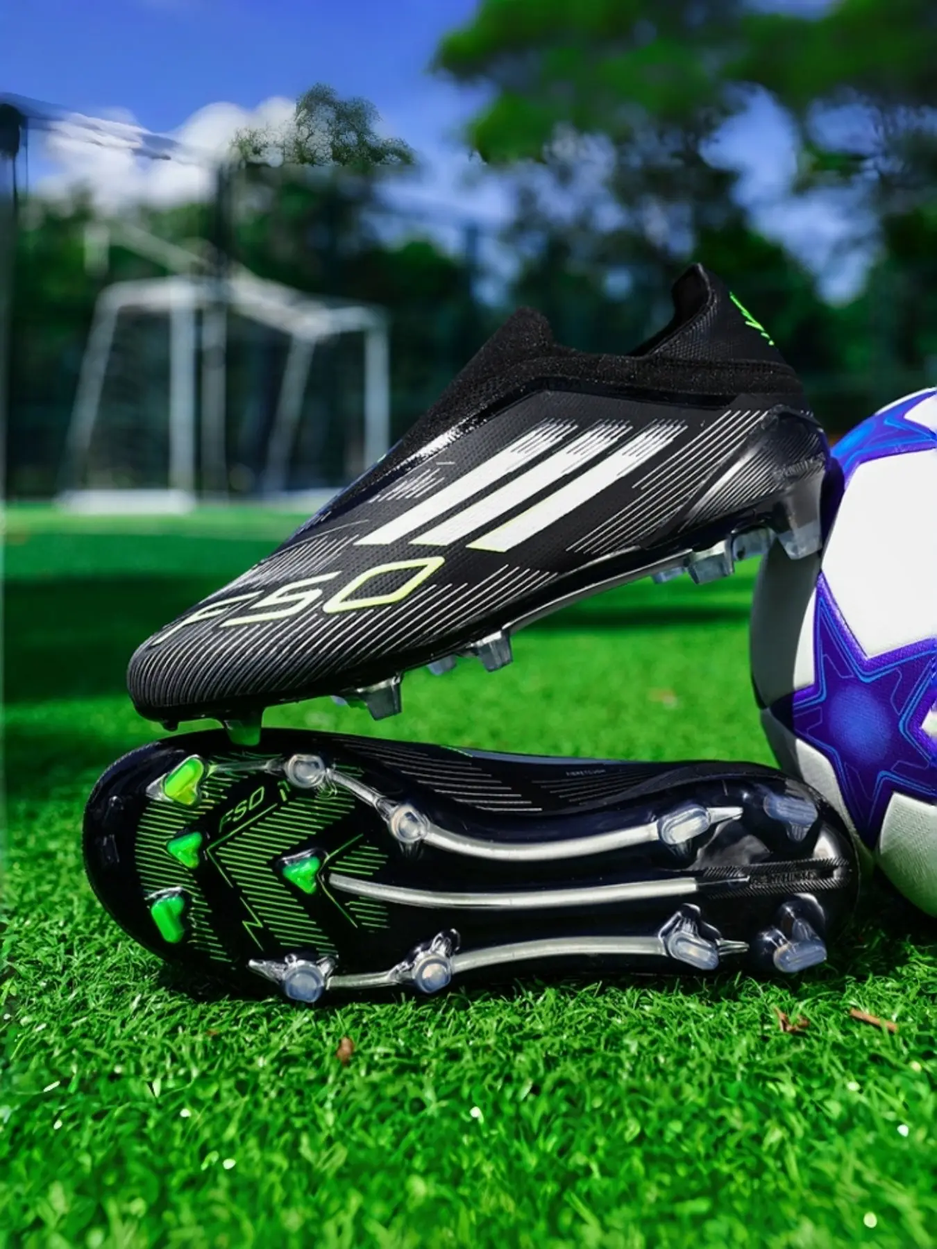 Unisex Soccer Shoes for Youth Students, Long Studs Design, Competition Training Sports Footwear, Durable and Comfortable Football Boots, Football Cleats