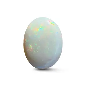 Natural White Opal Cabochon 5.21 ct — Coober Pedy Australian Solid Opal — Multicolor Fire Gemstone