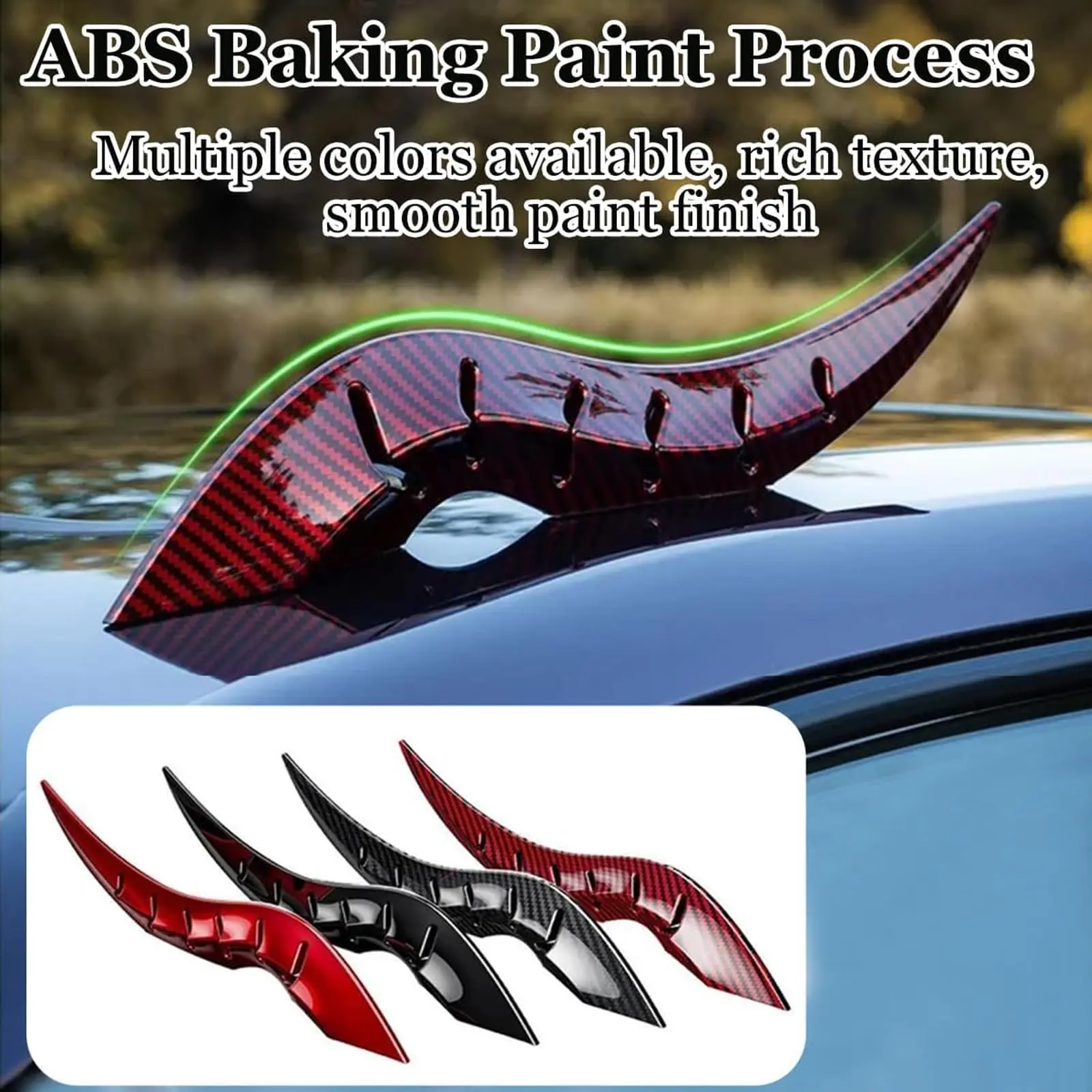 Car roof "dragon horn" modification: a creative, universal, and distinctive "devil horn" body accessory. These cool dragon horns feature a drill-free installation and serve as a unique exterior accessory suitable for SUVs, sedans, and hatchbacks.