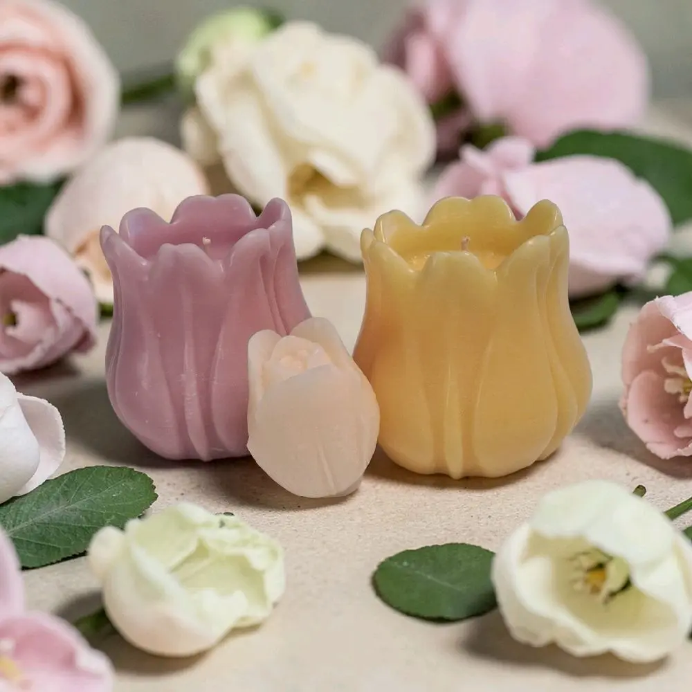Tulip-Shaped Elegant Decorative Fragrance Household Candle - Bedside Table Home Supply Room Freshener