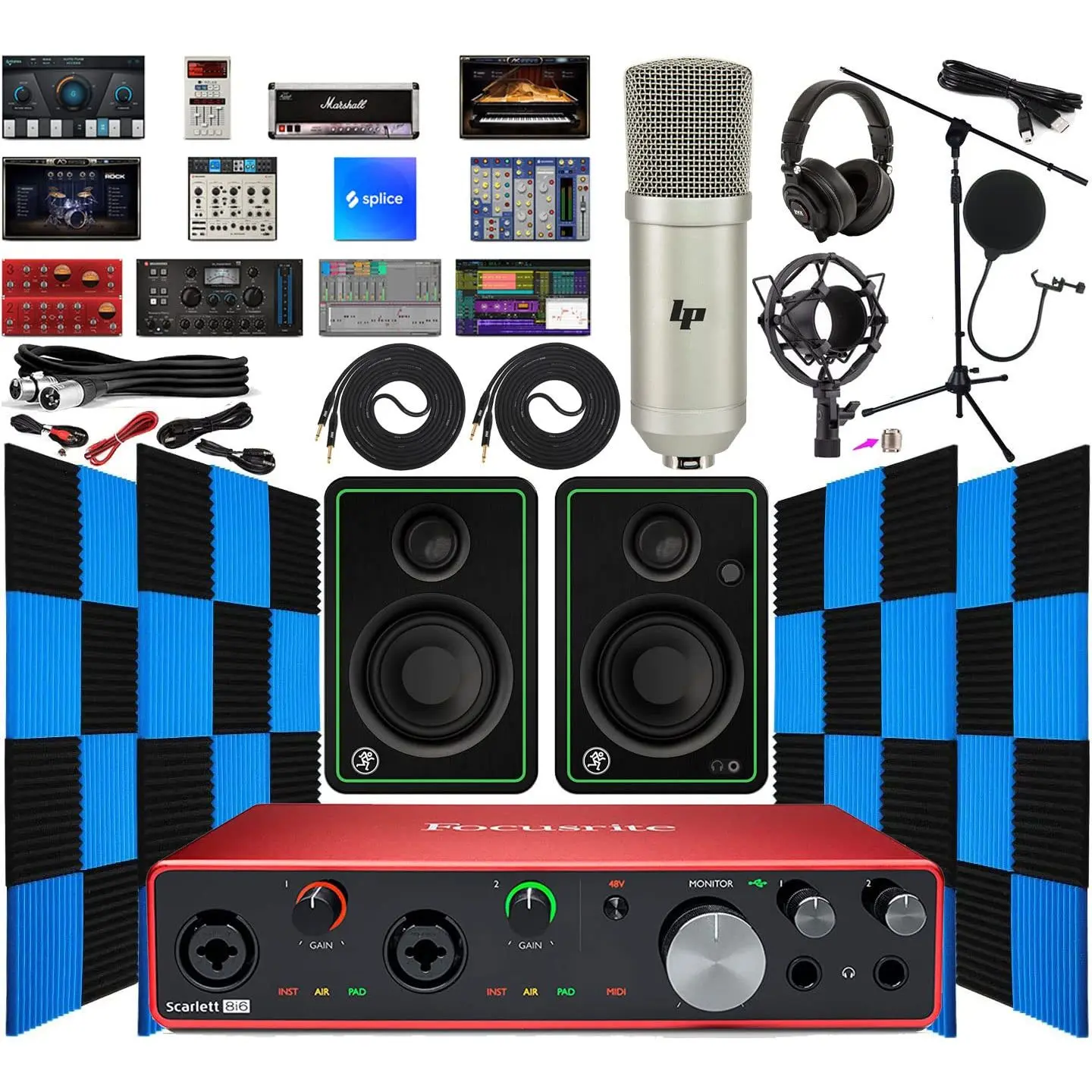 Focusrite Scarlett 8i6 3rd-Gen USB-C Audio Interface Studio Bundle – Monitors, Mic, Headphones & Software