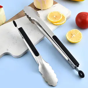 Stainless Steel Barbecue Tongs, Non-slip Barbecue Tongs, Multifunctional Food Tongs for Home Kitchen Barbecue