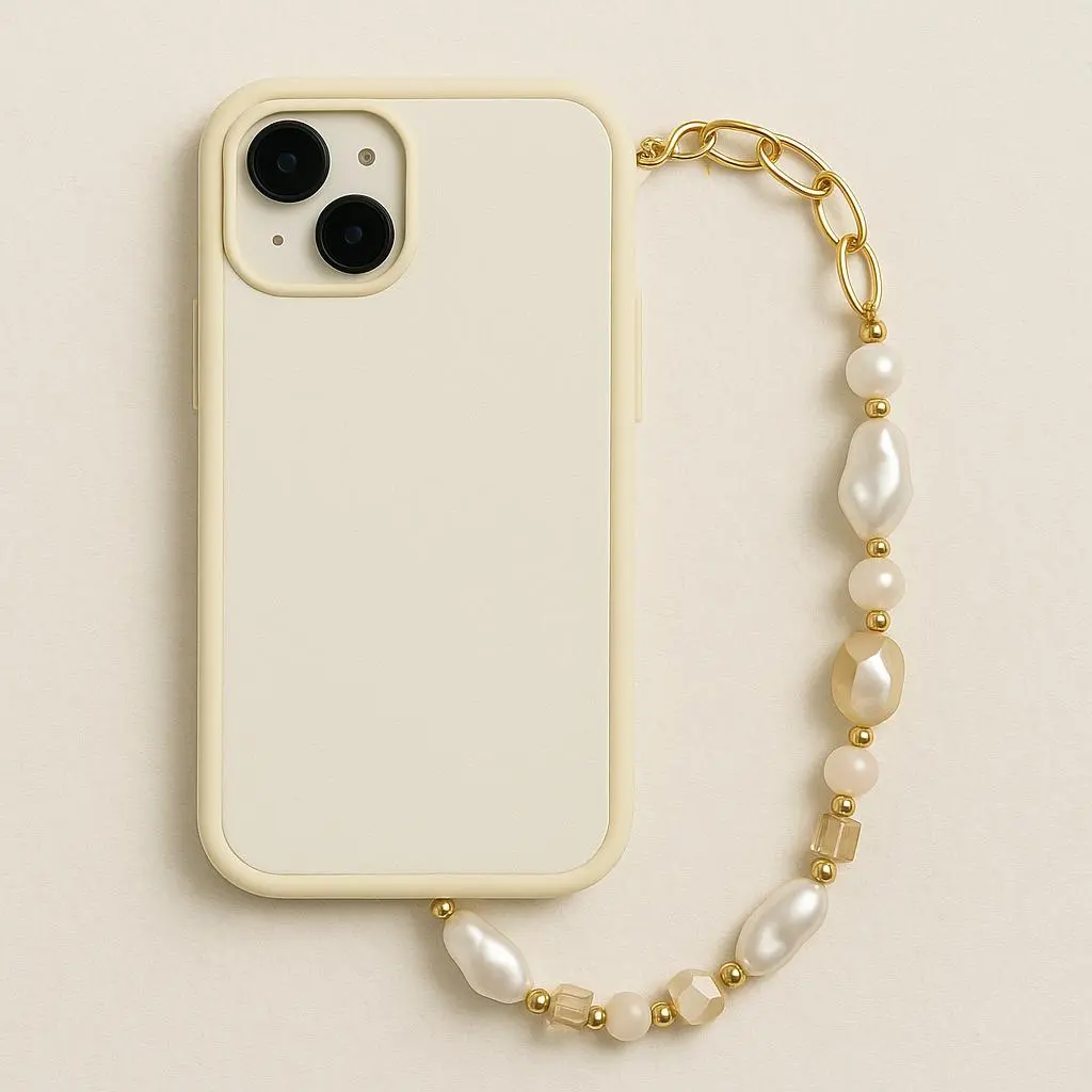 Coastal Tone Mobile Phone Strap - Universal Smartphone Lanyard, Tech Accessory with Metal Ocean Motif Charms, Beach-Style Relaxation Accessory, Accessories