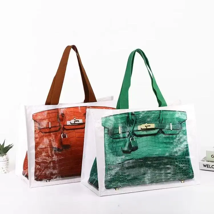 2026 INS blogger's parody creative grocerybags platinum bag remake fashion blogger's same fitness and leisure bag Beach Bag