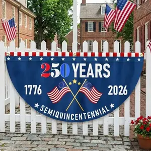 American Semicircular Flag, Flagwix America 250th Anniversary Non-Pleated Fan Flag