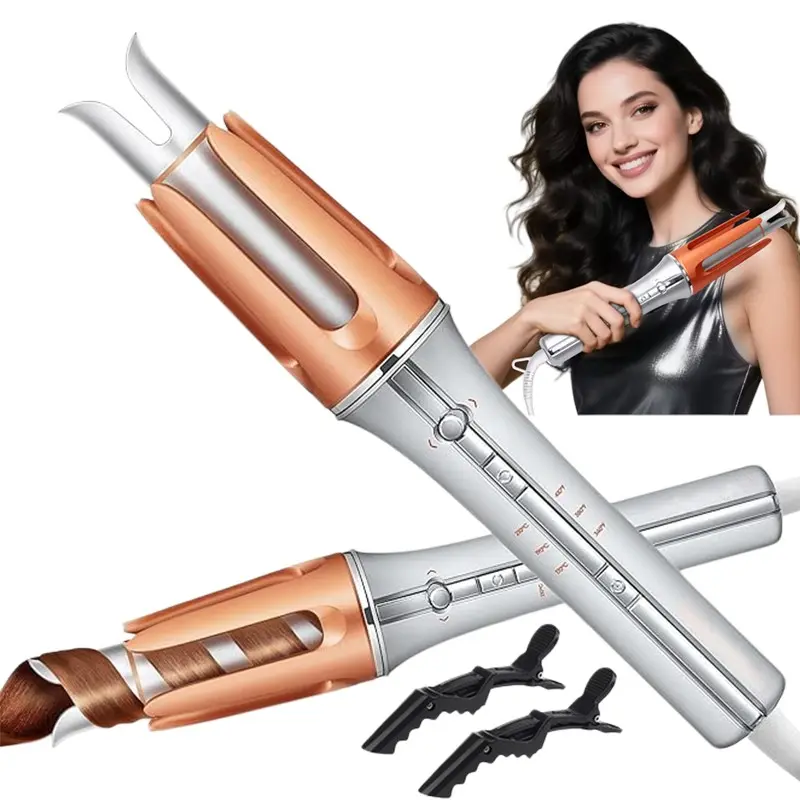 1 pc Automatic Curling Iron 1 Inch with 3 Temperatures, 2-Way Rotation, Anti-Scald, Anti-Tangle, Automatic Shut-Off, Swivel Cord Barrel Automatic Curler Hair Styling Tools -Effortlessbeauty-Hairhack- Coachella-mothersdaygift