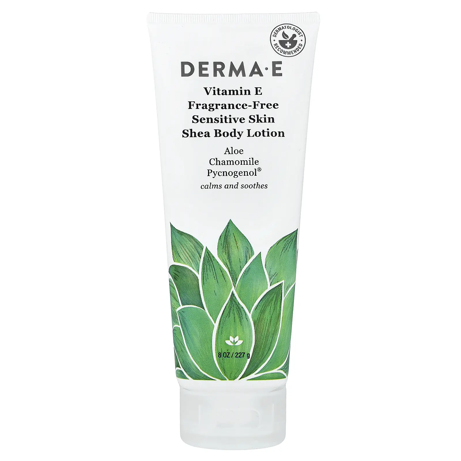 DERMA E Vitamin E Shea Body Lotion, Sensitive Skin, Fragrance-Free, 8 fl oz (227 ml)