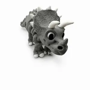 Articulated 3D-Printed Skeletal Triceratops Fidget Dinosaur Toy