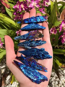 Titanium Aura Rainbow Kyanite Blades, 5 Counts Natural Stone Crystal for DIY Jewelry Making, Jewelry Accessories for Women & Men, Crystal Bundles, Unique Crystals