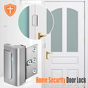 Door Reinforcement Lock, Door Security Lock, Extra Door Lock with 5 Screws, Stainless Steel Locks, Prevents Unauthorized Entry, Door Hardware for Home Safety & Privacy