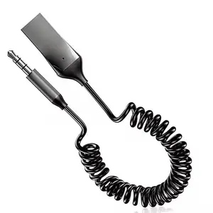 Aux Receiver Car Kit Audio Cable Hands-free Portable U3 Car Bluetooth Receiver 3.5mm AUX USB2.0 spring cable Home Audio
