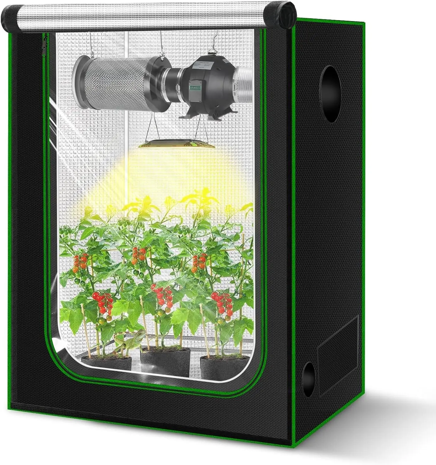4x2 Grow Tent, 48"x24"x72" Double Transparent Viewing Door Indoor Grow Tent, Growing Tent with High Reflective Mylar & Floor Tray,  Tent for Indoor Hydroponics Growing
