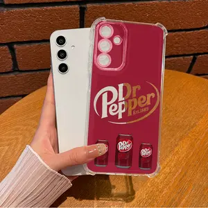 Dr Pepper Lover Perfect Funny Gift Aesthetic Electroplated TPU Casing For SAMSUNG GALAXY A14 A15 A16 A25 A26 A34 A35 A36 A53 A54 A55 A56 4G 5G Four Corners Transparent Soft Silicone TPU Gift Shockproof Full Protection Anti-Drop Phone Cases Shell Cover