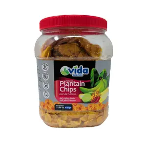 Vida Super Foods Salt Chili Limon (Lemon) Plantain Chips 15.86 Ounce Container