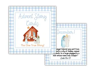 Advent Story Cards for Kids The One True Story Christmas Nativity Storybook Laminated Assembled for Easy Use