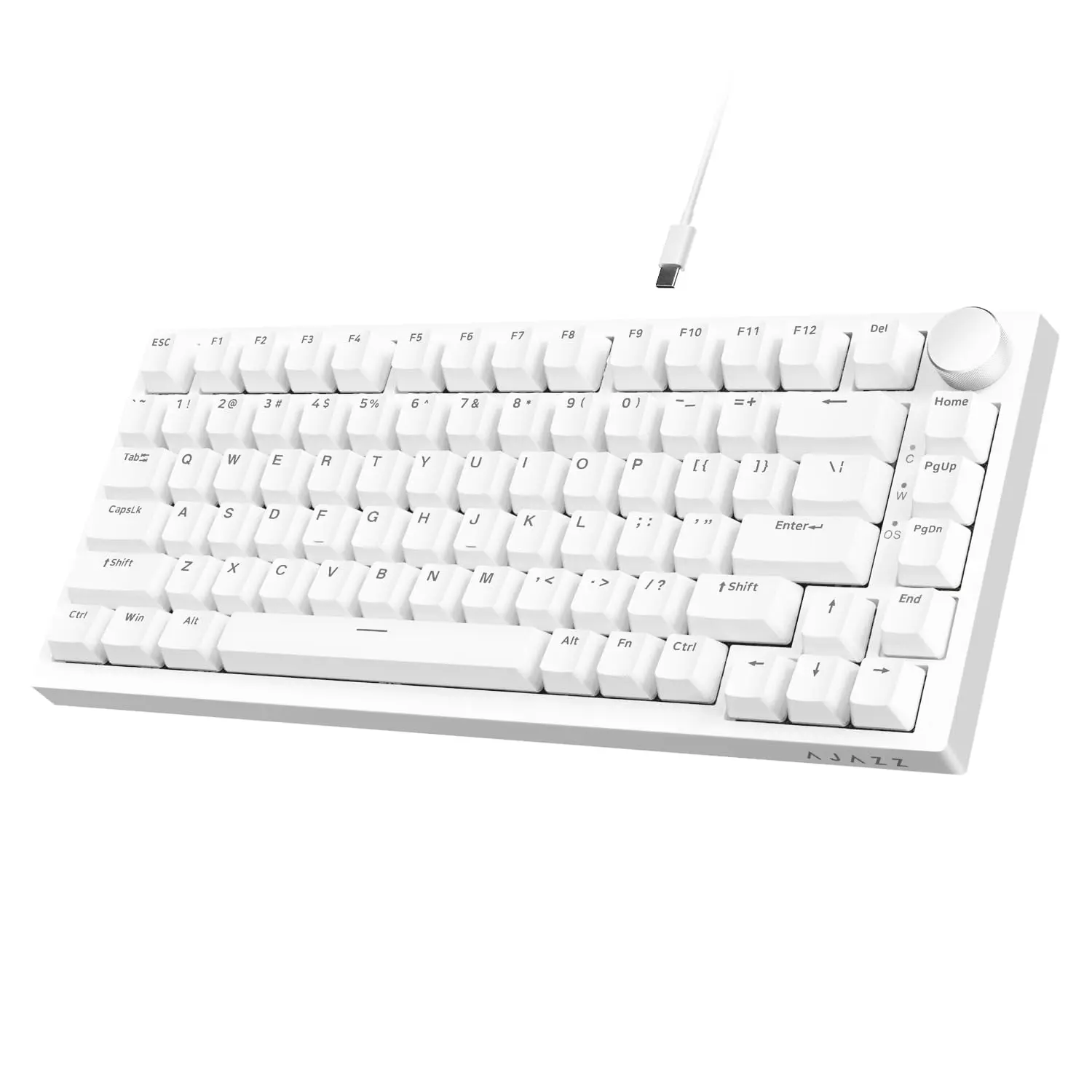 Ajazz AK820 75% Gasket Mount Illuminated Mechanical Gaming Keyboard - Wired USB-A, South-Facing RGB Backlit, PBT Keycaps, Pre-Lubed Linear Switches, Volume Knob, for Gaming & Office Work (RGB Keyboard Keyboards), Illuminated Mechanical Keyboards
