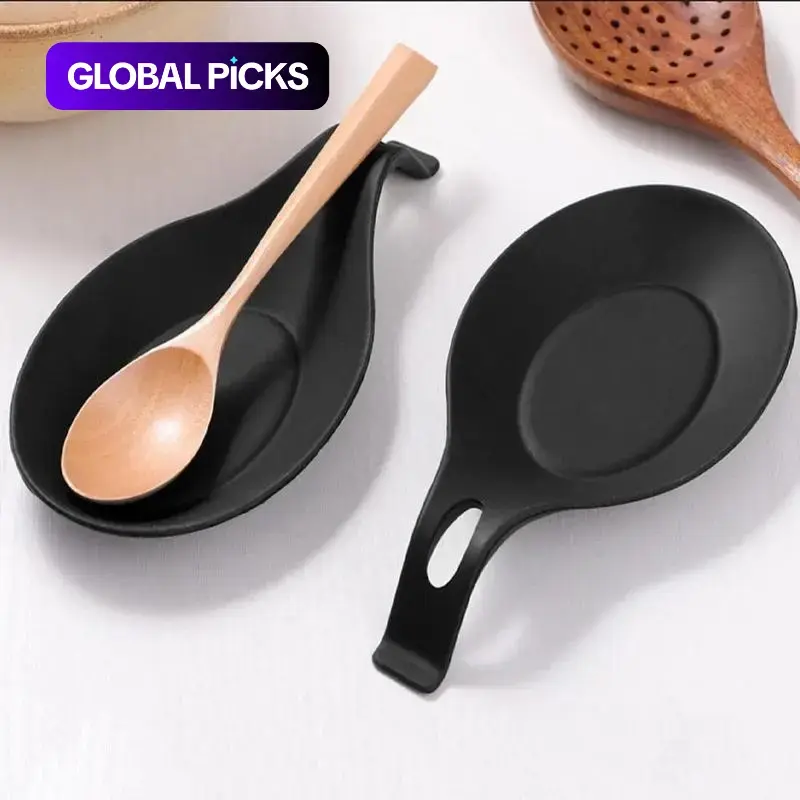Silicone Heat-Resistant Spoon Rest, 2 Counts/set Handy Home Kitchen Utensil Holder for Cooking, Modern Rest Tool for Cutlery and Tableware, Modern Kitchenware #GLOBAL PICKS