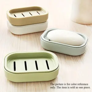 1pc Double-Layer Drain Soap Box - Easy-to-Clean Plastic Soap Holder for Bathroom and Toiletry Storage, Soap Dish Holder