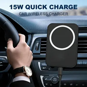 Car Magnetic Wireless Charger Magsafe Portable Charger Air Vent Bracket Clip Phone Holder Stand For iPhone 17 16 15 14 13 12 Pro Max Fast Charging