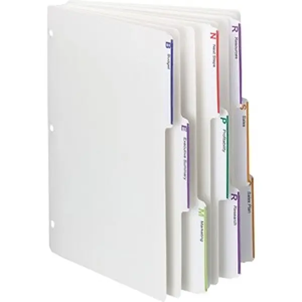 Smead SMD89413 3-Ring Index Dividers, 11 Point White Stock, Dynamic Color-Coded Viewables Labels, Divides Materials Inside Any 3-Ring Binder, For Everyday Use