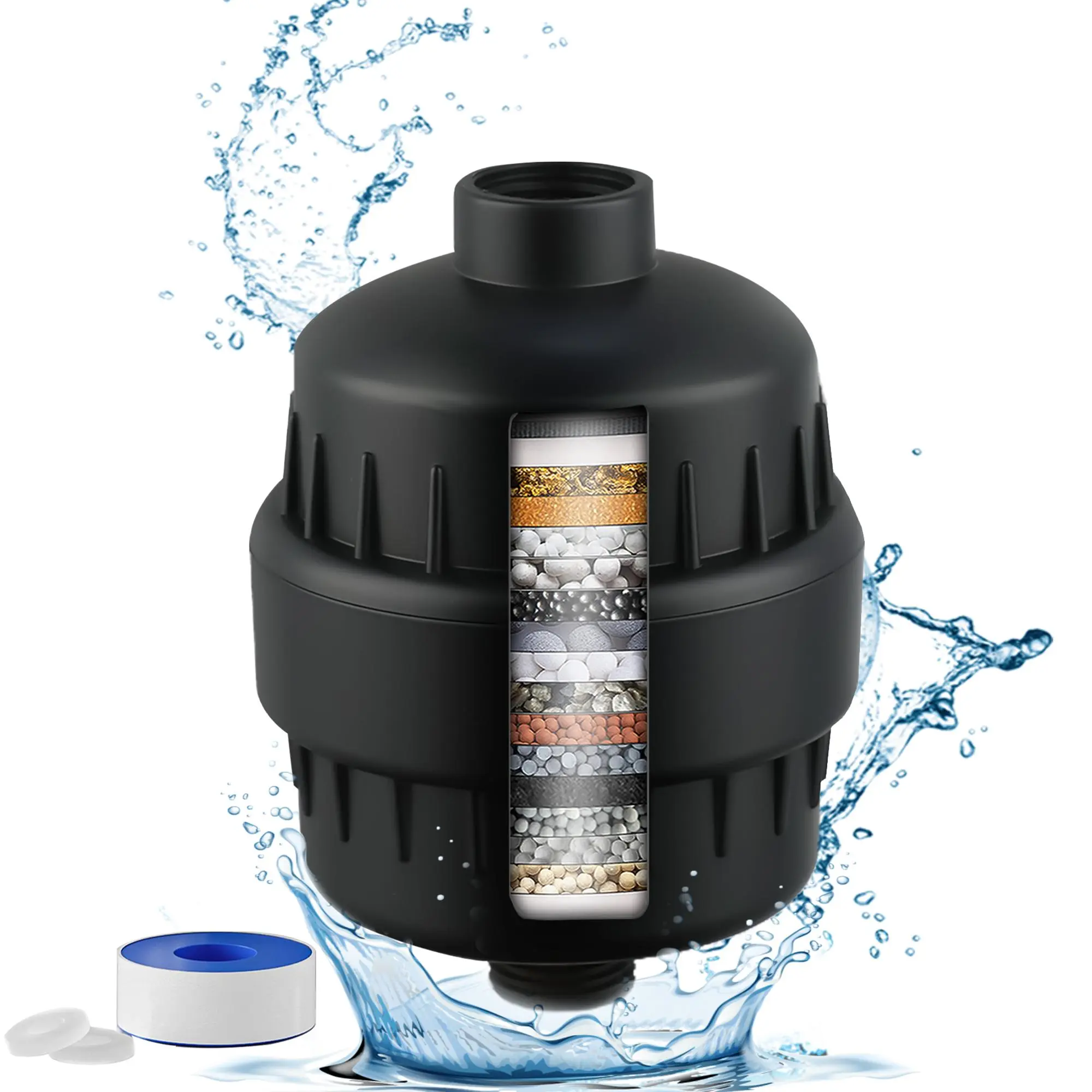 18 Stage Shower Head Filter, Universal Shower Head Filter for Removing Chlorine, Fluorine & Other Harmful, Bathroom Showerhead Filter, Filtered Showerhead, Shower Water Equipment, Filtered Shower Heads