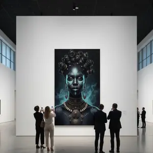 The Aura of Royalty: Large Scale Afrocentric Luxury Canvas Art 24x48 to 30x60 High-Quality Artwork for Home Decor