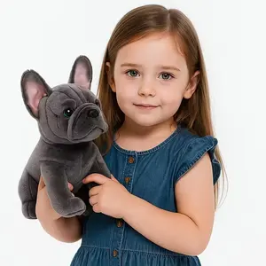French Bulldog Plush Stuffed Animal, Soft Realistic Frenchie Puppy Toy, Expressive Eyes, & Coarse Coat, Ideal Gift