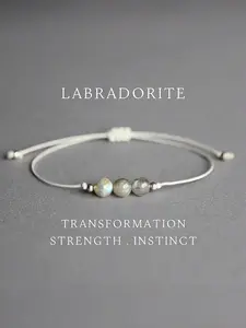Adjustable Labradorite Healing Bracelet for Men and Women, All-Day Wear, Suitable for Sensitive Skin, Stress Relief Gift