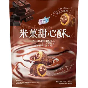 Yuki & Love Sweet Crunchy Wafer Roll Snack, 2.9 OZ, Filled with Chocolate or Strawberry Cream