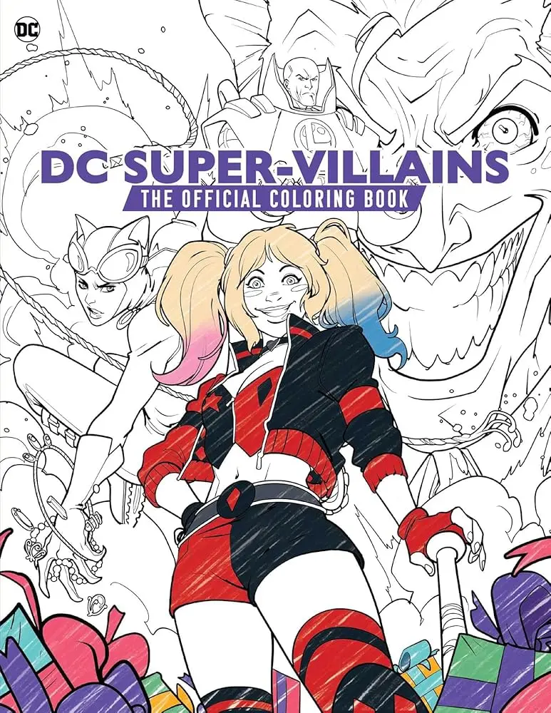 Official DC Super-Villains Coloring Book - 60+ Pages, Action-Packed Detailed Art, Office Stationery Art Supplies, Coloring Books Category
