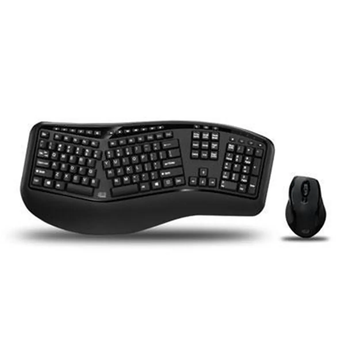 Adesso Inc. Contoured Ergonomic Keyboard & Mouse Combo (WKB-1500GB), 2.4GHz Wireless Keyboard & Laser Mouse, 20 Hot Keys, Switchable DPI, Contoured Ergonomic Keyboard & Mouse Combos