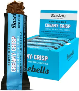 Barebells Protein Snacks Bars Creamy Crisp - 12 Count, 1.9oz Bars 20g of High Protein - Chocolate Protein Bar with 1g of Total Sugars - Perfect on The Go Protein Snack & Breakfast Bars