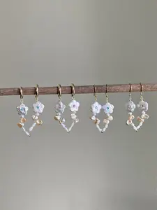 Bellies fairy Baroque Pearl Daisy Earrings Spring love dangle earring unique crush love earring dating jewelry friendship earring