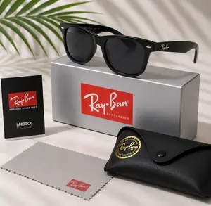 RB Wayfarer Black Sunglasses for Men – Classic Square Frame UV Protection Driving Travel Beach Outdoor Fashion Eyewear