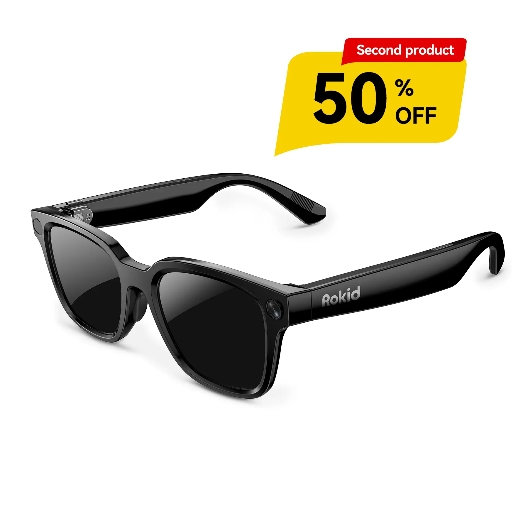 Rokid AI Glasses Style, Ideal for business professionals, Smart glasses with Gemini & ChatGPT, Real-time translation, 12MP & 4K Camera, open-ear audio, Lightweight (38.5g), voice-controlled assistant, Hands-Free Calls, Productivity for Travel & Work