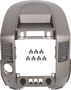 Center Dash Audio A/C Instrument Panel Bezel Cover Lid Compatible with Nissan 2004-2006 Titan XE SE Armada SE Replacement for 682578S800 Dashboard Finisher Bezel - Gray WITHOUT Center Speaker