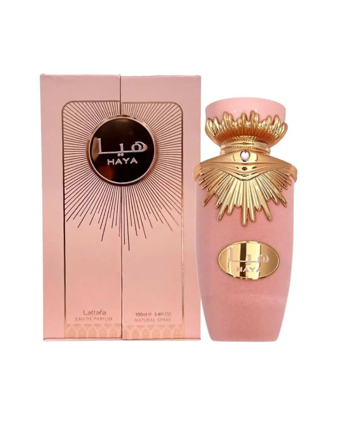 Lattafa Haya Women's Eau de Parfum (EDP) 100ml Natural Spray - Regular Edition, Elegant Fragrance, Arabian Floral Multi-Scent with Fresh Citrus Notes, Long-Lasting Luxury Natural Fragrance for Women, Fragrance Women's Fragrance