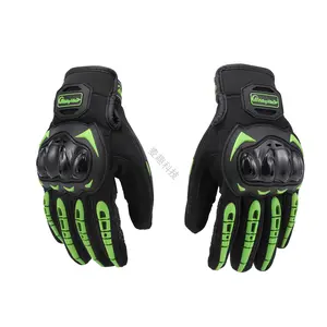 Motorcycle Gloves Touch Screen Motorbike Dirt Bike Full Finger Gloves for Men Women Road Racing, Cycling, Climbing Motocross, Green