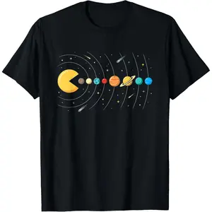 Retro Gaming Planets Space Astronomy Video Game Solar System T-Shirt