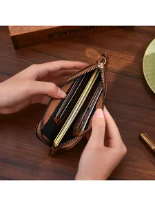 Men's Leather Wallet Long Money Bag Business Card Holder Mobile Phone Pocket Large Handbag Gift